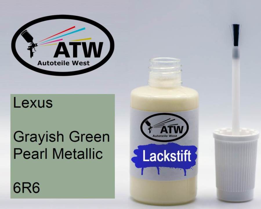 Lexus, Grayish Green Pearl Metallic, 6R6: 20ml Lackstift, von ATW Autoteile West.